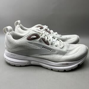 Brooks Trace 4 Running Shoes Women Size 8 B White Mesh Comfort Cushion Sneakers